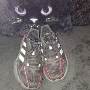 Adidas Men's X9000L4 Running Shoe Black/Black/Shock Pink/Reflective Side Stripes